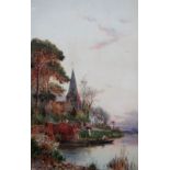 Walter Stuart Lloyd (1845-1959), River scene, water colour, signed, 54cm x 33.5cm.