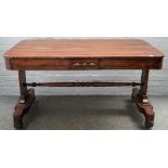A William IV rosewood library centre table,