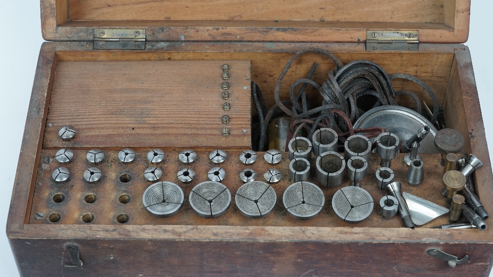 A Horologists steel lathe, a die set and related horological accessories. - Image 2 of 5