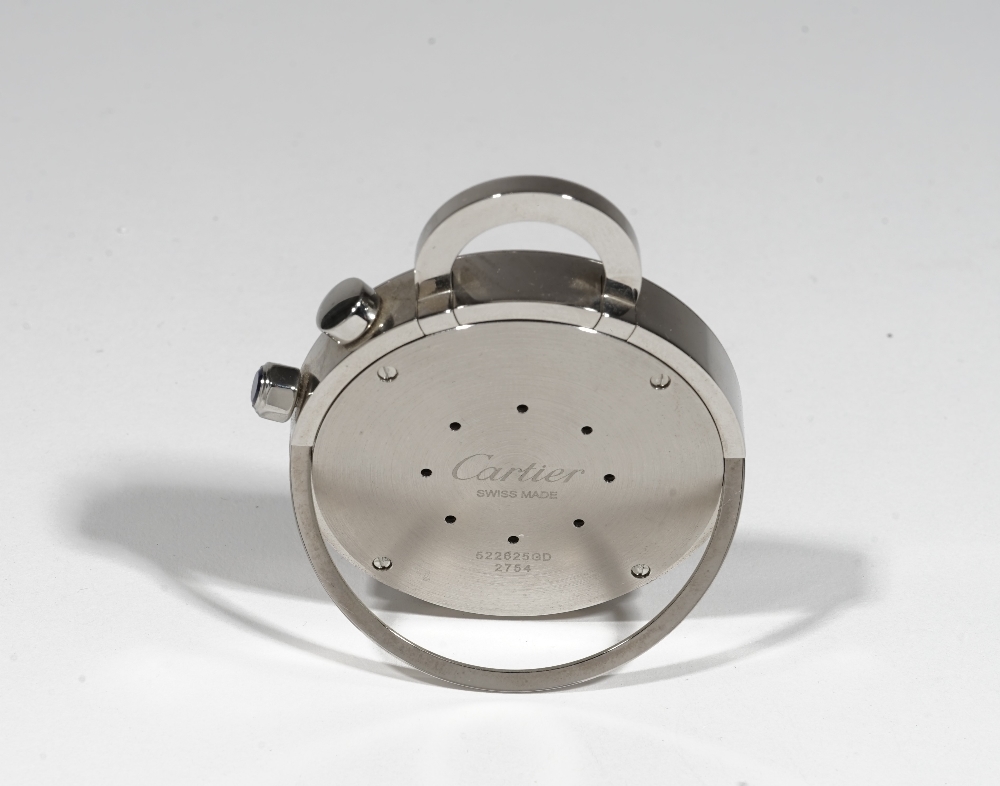 Cartier: a stainless steel Pasha travel alarm clock, model number 2754, - Image 3 of 3