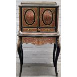 A 19th century gilt metal mounted ebonised boulle work writing desk,