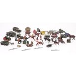 A quantity of Britians hollow-cast lead figures and accessories, pre-war, including; military,