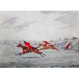 English school (19th century), Hunting scenes, a set of eight, watercolour and pencil,