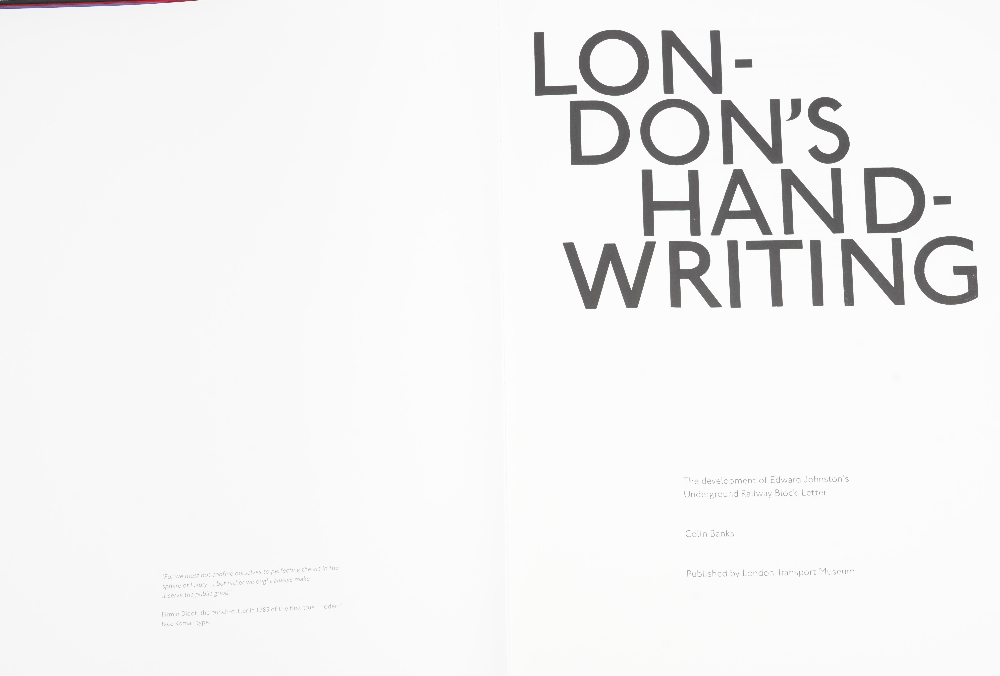 BANKS, Colin (1932-2002). London's Handwriting.