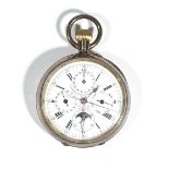 A silver gilt cased keyless wind pocket watch, retailed by S Smith & Son, 9 Strand, London,