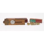 A Negretti and Zambra boxwood and brass multi-functional folding ruler including; compass,