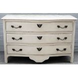 An 18th century style French grey painted commode,