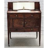 A late George III mahogany washstand,