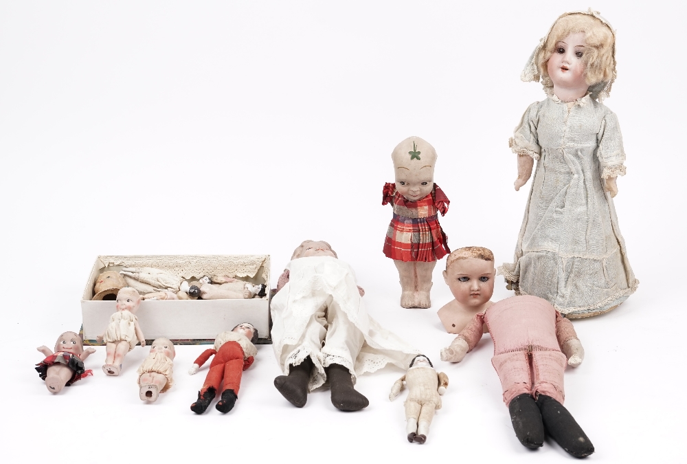 A quantity of early 20th century porcelain dolls, including Armand Marseille,