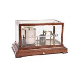 A 20th century oak cased barograph, un-signed,