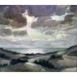 Raphael de Buck (1902-1986), Coastal landscape across dunes, oil on board, signed, 38.5cm x 43.5cm.