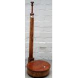 A William IV mahogany spitoon bowl stand, with turned column and push action lift top,