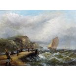 William Anslow Thornley (Thornbery) (fl. 1858-1898), Coastal scene, oil on board, signed, 13.