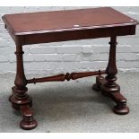 A Victorian mahogany rectangular centre table, on baluster supports, 92cm wide x 74cm high.