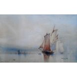 Barlow Moore (1834-1897), Boats in still waters, watercolour, signed,