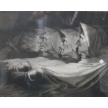 After Henry Fuseli, The Weird Sisters (Witches), mezzotint by J. R. Smith, 45cm x 56cm.