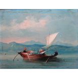 Anglo-Chinese school (19th century), Junk at sea; Fishing smack, a pair, oil on board,