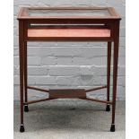 An Edwardian inlaid mahogany and satinwood rectangular bijouterie table,