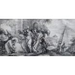 Manner of Giuseppe Bazzani, Jesus and the woman taken in adultery, monochrome watercolour,