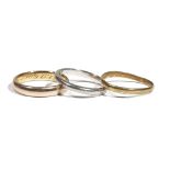A 14ct gold band ring, inscribed to the inner band, ring size P,