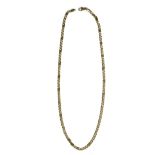 A gold faceted link neckchain, detailed 585, on a sprung hook shaped clasp, weight 17.