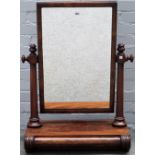 A large William IV mahogany toilet mirror, with single drawer base, 71cm wide x 91cm high.