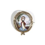 A 19th century continental enamelled brooch,