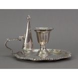 A late Victorian silver chamber candlest