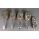 A pair of Victorian silver backed hair b