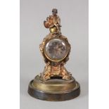 A French gilt metal mantel timepiece, 19