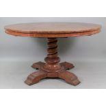 A late Victorian oak breakfast table, th