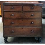 A George III oak chest, the later top ab
