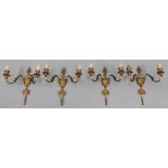 A set of four Regency style gilt metal w