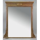 A Neo classical style overmantel mirror,