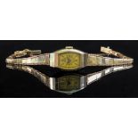 A lady's 14ct gold cased wristwatch, the