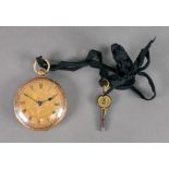 A Victorian 18ct gold open face pocket watch, hallmarked for London 1850,