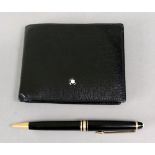 A Montblanc gilt metal mounted black pla