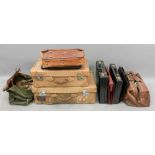 A collection of vintage luggage and brie