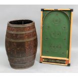 A brass bound oak brandy barrel, adapted