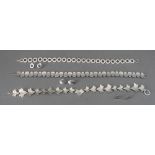 A silver necklace and earring suite, of