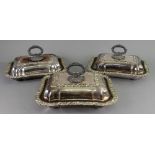 A set of three Regency style electroplat