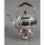 A late Victorian silver tea kettle on sp