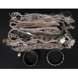 A large collection of silver jewellery,