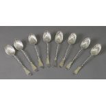 A set of eight George III silver teaspoo