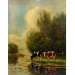 Follower of Ferdinand Hoppe, Two cows by