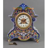 A Faience cased mantel clock, late 19th/