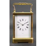 Hall & Co Paris: A large brass cased carriage clock, late 19th / early 20th century,