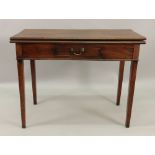 A George III mahogany tea table, the mou