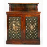 A Regency rosewood chiffonier, the raise