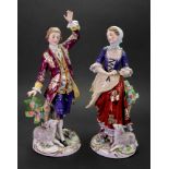 A pair of Sitzendorf figures of a shephe